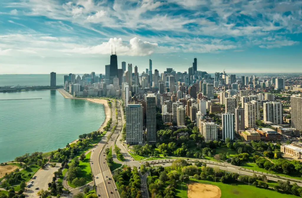 Chicago Skyline aerial
